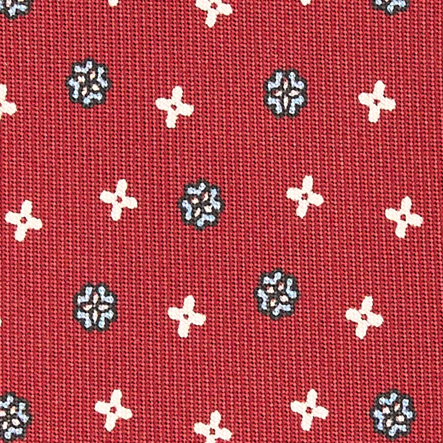 E.Marinella CRAVATTE|Cravatte In Seta Stampata|CRAVATTA SARTORIALE CLASSICA IN SETA BORDEAUX Microfantasia fiore