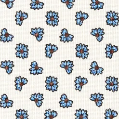 E.Marinella CRAVATTE|Cravatte In Seta Stampata|CRAVATTA SARTORIALE CLASSICA IN SETA BIANCA Microfantasia fiore