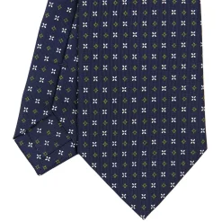 E.Marinella CRAVATTE|Cravatte In Seta Stampata|CRAVATTA SARTORIALE CLASSICA IN SETA BLU SCURO Microfantasia fiore