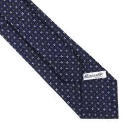 E.Marinella CRAVATTE|Cravatte In Seta Stampata|CRAVATTA SARTORIALE CLASSICA IN SETA BLU SCURO Microfantasia fiore