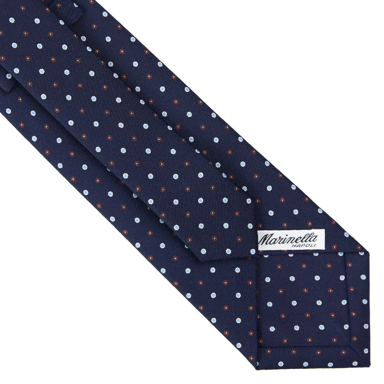 E.Marinella CRAVATTE|Cravatte In Seta Stampata|CRAVATTA SARTORIALE CLASSICA IN SETA BLU SCURO Microfantasia fiore