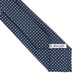 E.Marinella CRAVATTE|Cravatte In Seta Stampata|CRAVATTA SARTORIALE CLASSICA IN SETA BLU SCURO Microfantasia fiore