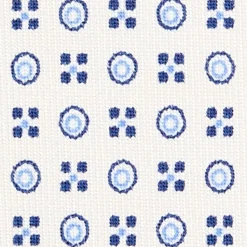 E.Marinella CRAVATTE|Cravatte In Seta Stampata|CRAVATTA SARTORIALE CLASSICA IN SETA BIANCA Microfantasia fiore