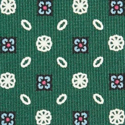 E.Marinella CRAVATTE|Cravatte In Seta Stampata|CRAVATTA SARTORIALE CLASSICA IN SETA VERDE SCURO Microfantasia fiore