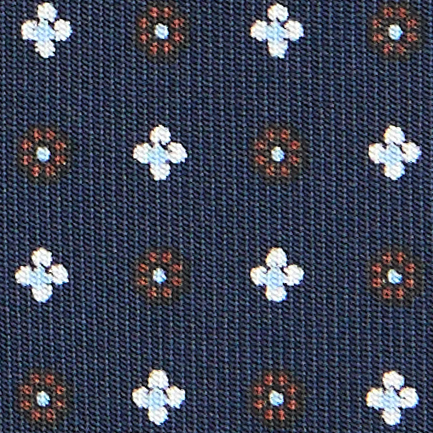 E.Marinella CRAVATTE|Cravatte In Seta Stampata|CRAVATTA SARTORIALE CLASSICA IN SETA BLU SCURO Microfantasia fiore