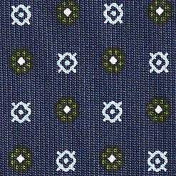 E.Marinella CRAVATTE|CRAVATTA SARTORIALE CLASSICA IN SETA BLU SCURO Microfantasia fiore