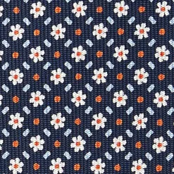 E.Marinella CRAVATTE|Cravatte In Seta Stampata|CRAVATTA SARTORIALE CLASSICA IN SETA BLU SCURO Microfantasia