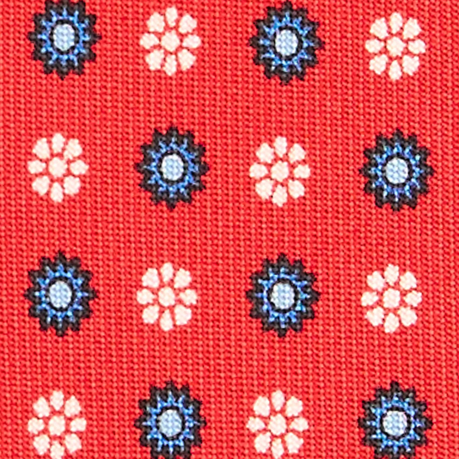 E.Marinella CRAVATTE|Cravatte In Seta Stampata|CRAVATTA SARTORIALE CLASSICA IN SETA ROSSA Microfantasia fiore