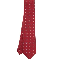 E.Marinella CRAVATTE|CRAVATTA SARTORIALE CLASSICA IN SETA BORDEAUX Microfantasia