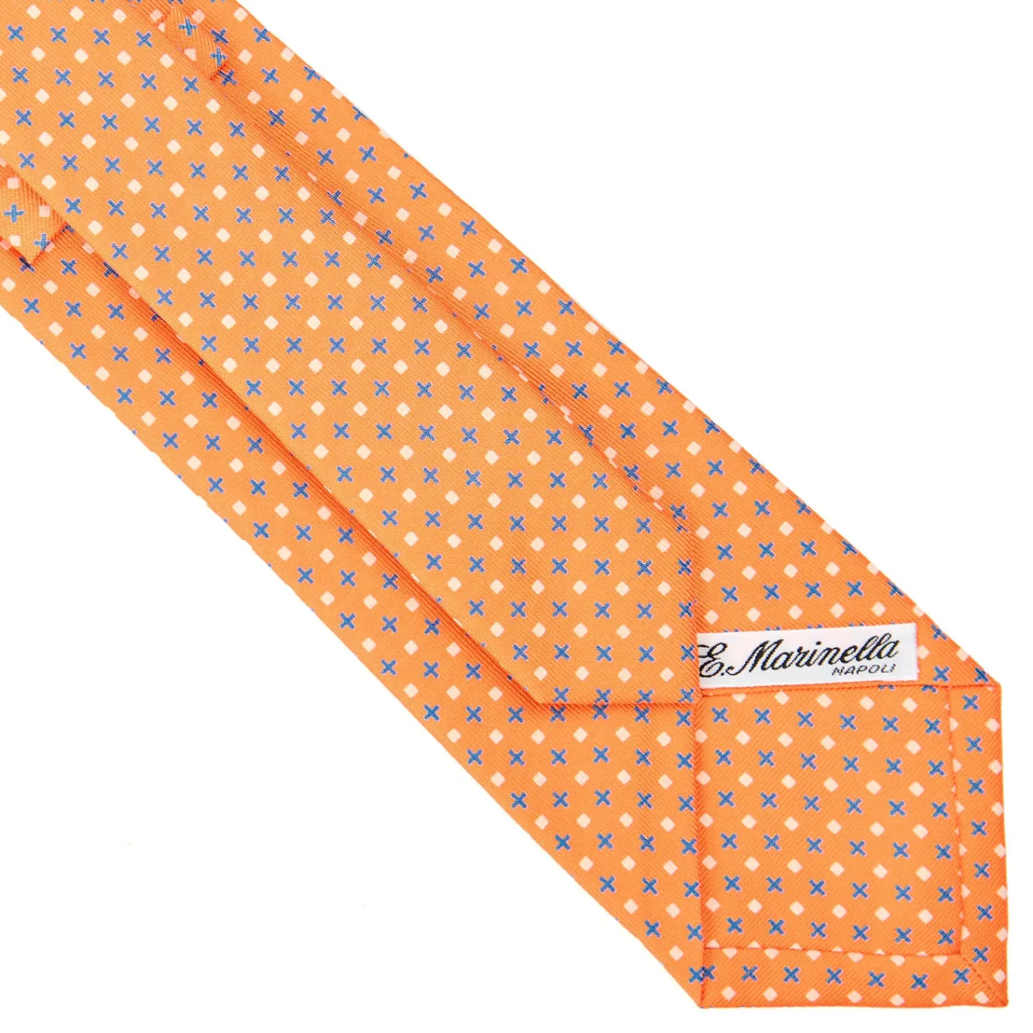 E.Marinella CRAVATTE|Cravatte In Seta Stampata|CRAVATTA SARTORIALE CLASSICA IN SETA ARANCIONE Microfantasia fiore