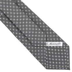 E.Marinella CRAVATTE|Cravatte In Seta Stampata|CRAVATTA SARTORIALE CLASSICA IN SETA GRIGIO SCURO Microfantasia fiore