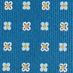 E.Marinella CRAVATTE|Cravatte In Seta Stampata|CRAVATTA SARTORIALE CLASSICA IN SETA BLU MEDIO Microfantasia fiore