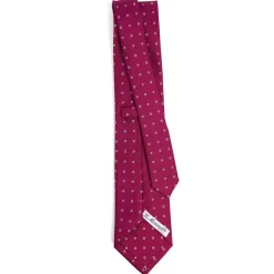 E.Marinella CRAVATTE|Cravatte In Seta Stampata|CRAVATTA SARTORIALE CLASSICA IN SETA FUCSIA Microfantasia fiore
