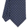 E.Marinella CRAVATTE|Cravatte In Seta Stampata|CRAVATTA SARTORIALE CLASSICA IN SETA BLU SCURO Microfantasia fiore
