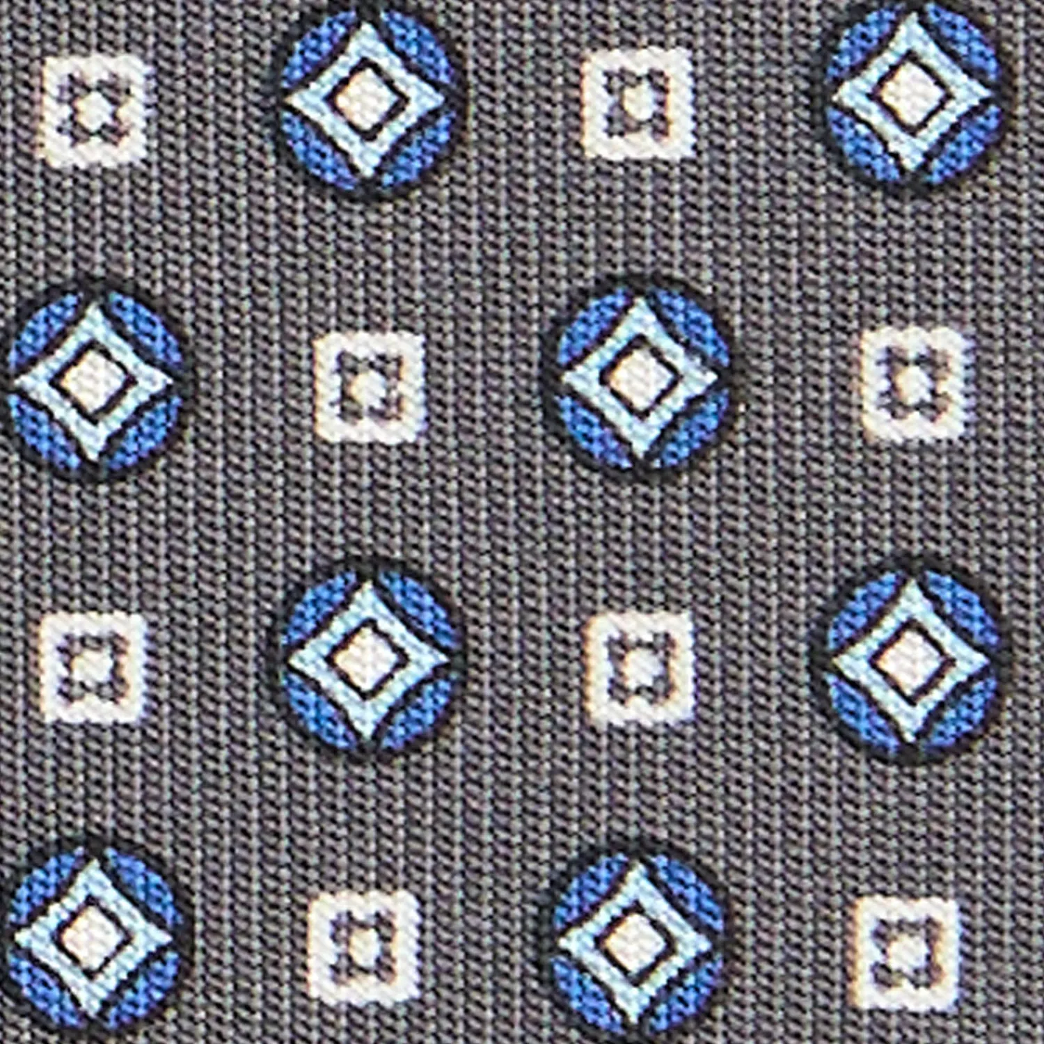 E.Marinella CRAVATTE|Cravatte In Seta Stampata|CRAVATTA SARTORIALE CLASSICA IN SETA GRIGIO SCURO Microfantasia fiore