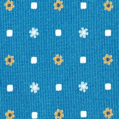 E.Marinella CRAVATTE|Cravatte In Seta Stampata|CRAVATTA SARTORIALE CLASSICA IN SETA BLU MEDIO Microfantasia fiore