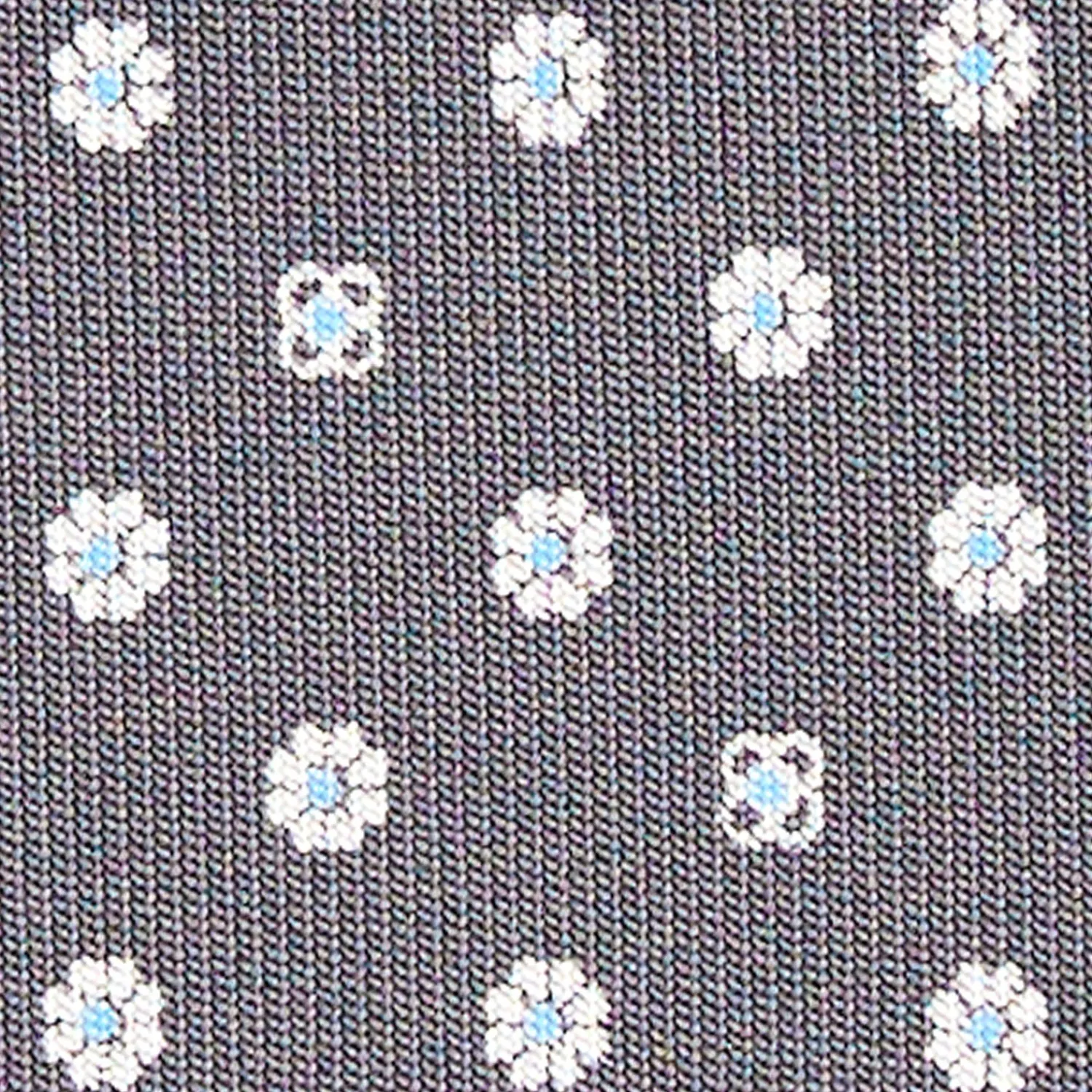 E.Marinella CRAVATTE|Cravatte In Seta Stampata|CRAVATTA SARTORIALE CLASSICA IN SETA GRIGIO SCURO Microfantasia fiore