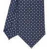 E.Marinella CRAVATTE|CRAVATTA SARTORIALE CLASSICA IN SETA BLU SCURO Microfantasia fiore