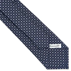 E.Marinella CRAVATTE|CRAVATTA SARTORIALE CLASSICA IN SETA BLU SCURO Microfantasia fiore