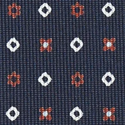 E.Marinella CRAVATTE|Cravatte In Seta Stampata|CRAVATTA SARTORIALE CLASSICA IN SETA BLU SCURO Microfantasia fiore