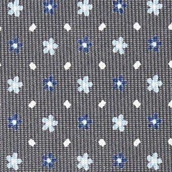 E.Marinella CRAVATTE|CRAVATTA SARTORIALE CLASSICA IN SETA GRIGIO SCURO Microfantasia fiore