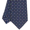 E.Marinella CRAVATTE|Cravatte In Seta Stampata|CRAVATTA SARTORIALE CLASSICA IN SETA BLU Microfantasia fiore
