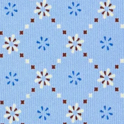 E.Marinella CRAVATTE|Cravatte In Seta Stampata|CRAVATTA SARTORIALE CLASSICA IN SETA AZZURRA Microfantasia fiore