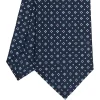 E.Marinella CRAVATTE|Cravatte In Seta Stampata|CRAVATTA SARTORIALE CLASSICA IN SETA BLU SCURO Microfantasia fiore