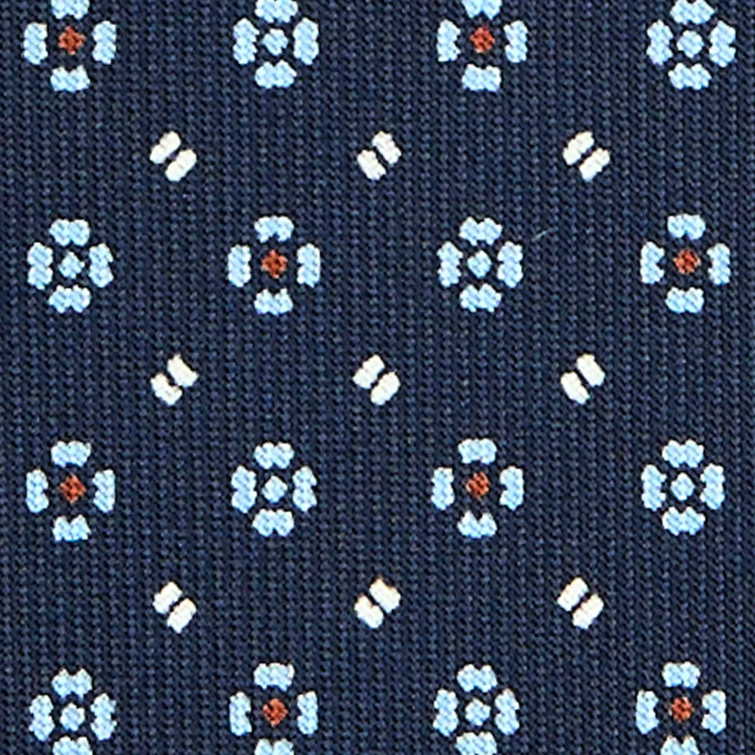 E.Marinella CRAVATTE|Cravatte In Seta Stampata|CRAVATTA SARTORIALE CLASSICA IN SETA BLU SCURO Microfantasia fiore