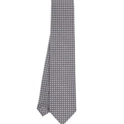 E.Marinella CRAVATTE|Cravatte In Seta Stampata|CRAVATTA SARTORIALE CLASSICA IN SETA GRIGIO SCURO Microfantasia fiore