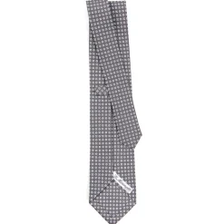 E.Marinella CRAVATTE|Cravatte In Seta Stampata|CRAVATTA SARTORIALE CLASSICA IN SETA GRIGIO SCURO Microfantasia fiore