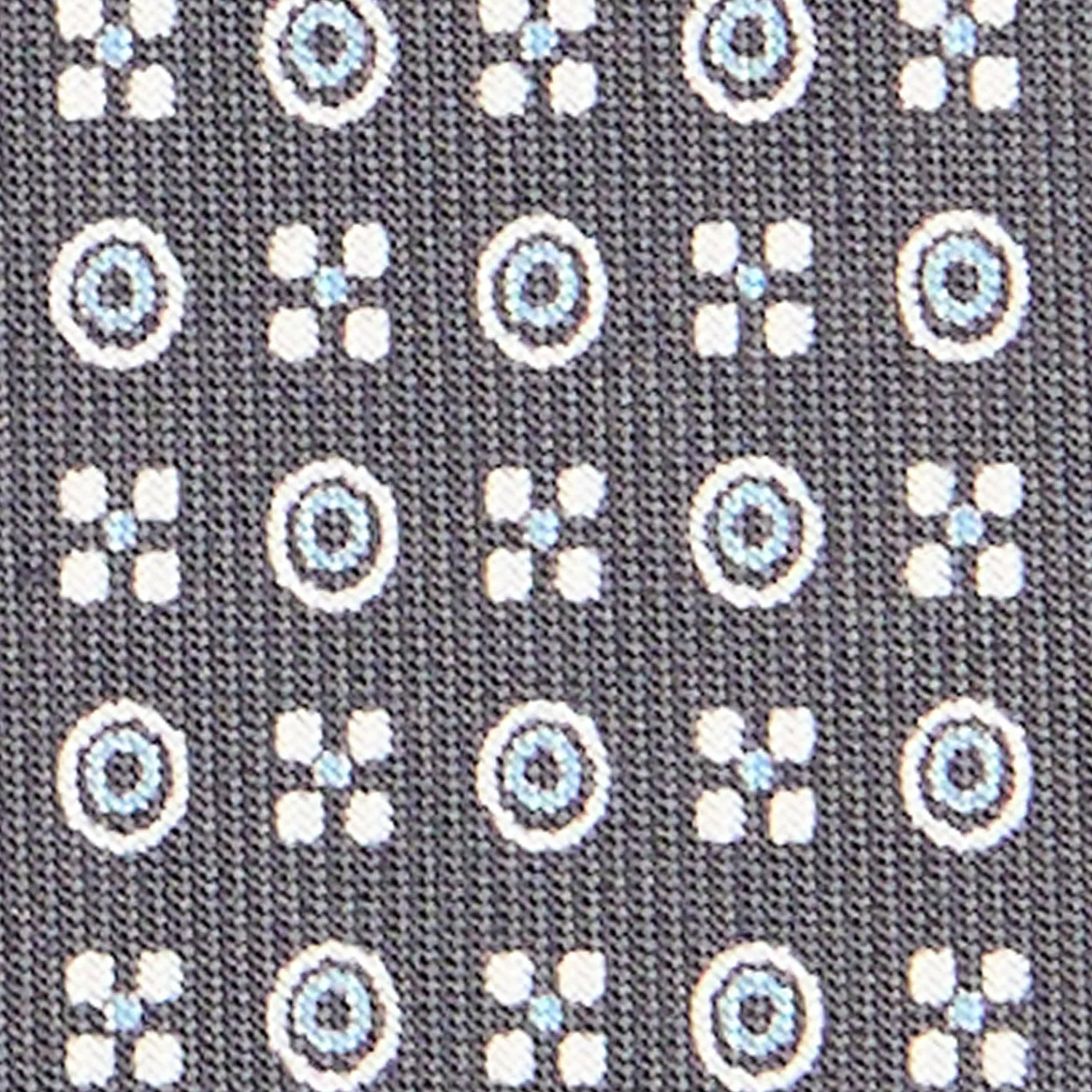 E.Marinella CRAVATTE|Cravatte In Seta Stampata|CRAVATTA SARTORIALE CLASSICA IN SETA GRIGIO SCURO Microfantasia fiore