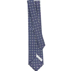 E.Marinella CRAVATTE|Cravatte In Seta Stampata|CRAVATTA SARTORIALE CLASSICA IN SETA BLU SCURO Microfantasia fiore