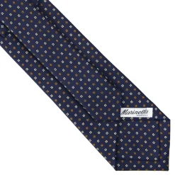 E.Marinella CRAVATTE|Cravatte In Seta Stampata|CRAVATTA SARTORIALE CLASSICA IN SETA BLU SCURO Microfantasia fiore