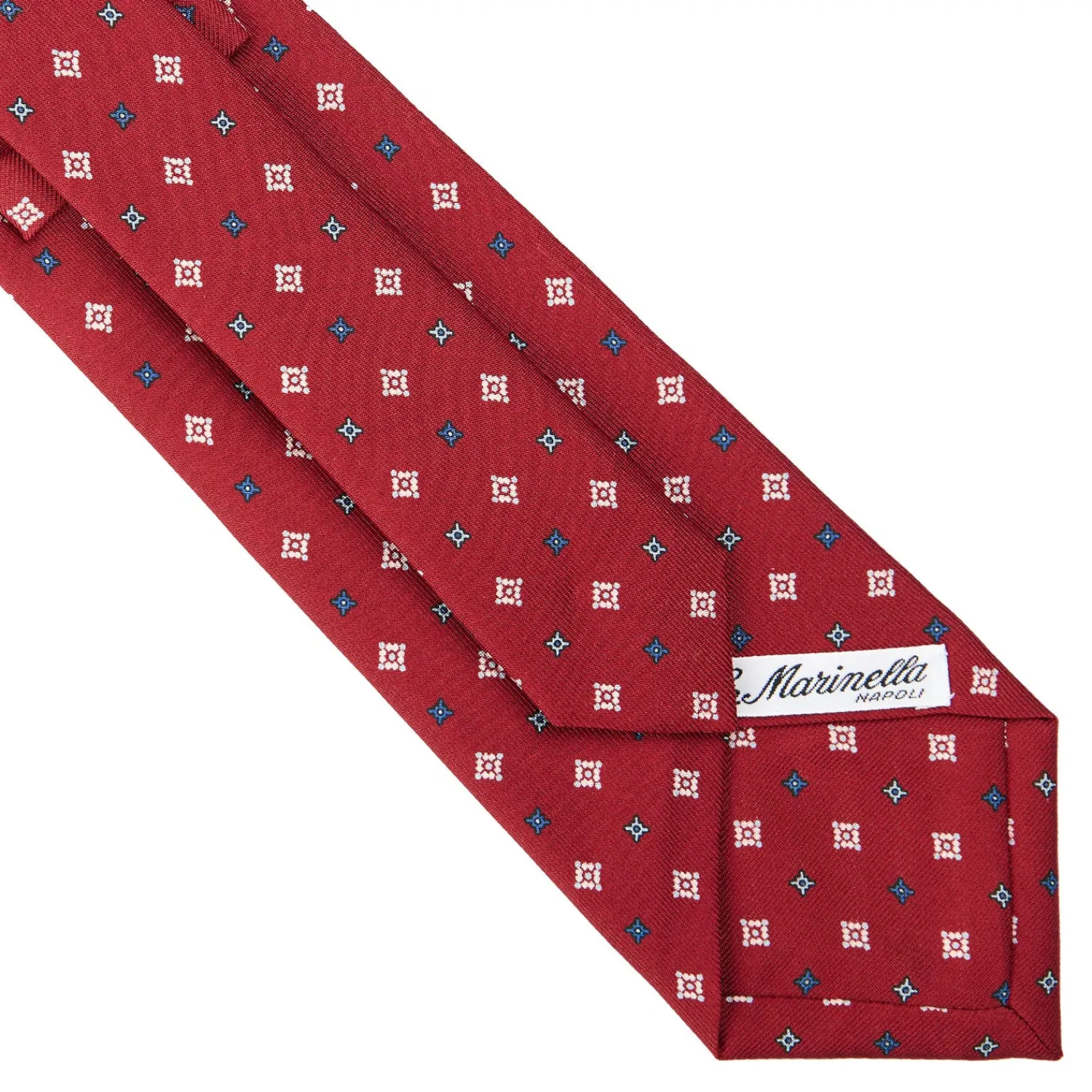 E.Marinella CRAVATTE|CRAVATTA SARTORIALE CLASSICA IN SETA BORDEAUX Microfantasia