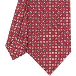 E.Marinella CRAVATTE|CRAVATTA SARTORIALE CLASSICA IN SETA BORDEAUX Microfantasia