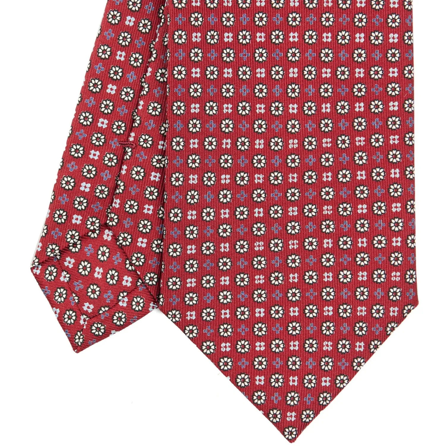 E.Marinella CRAVATTE|CRAVATTA SARTORIALE CLASSICA IN SETA BORDEAUX Microfantasia
