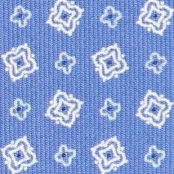 E.Marinella CRAVATTE|Cravatte In Seta Stampata|CRAVATTA SARTORIALE CLASSICA IN SETA AZZURRO POLVERE Microfantasia fiore