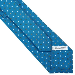 E.Marinella CRAVATTE|Cravatte In Seta Stampata|CRAVATTA SARTORIALE CLASSICA IN SETA BLU MEDIO Microfantasia fiore