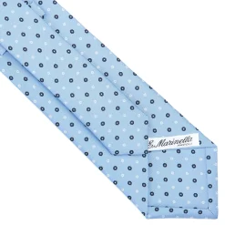 E.Marinella CRAVATTE|Cravatte In Seta Stampata|CRAVATTA SARTORIALE CLASSICA IN SETA AZZURRO Microfantasia fiore