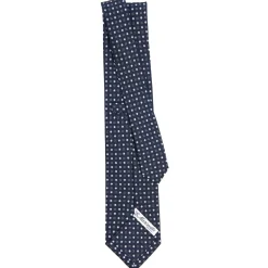 E.Marinella CRAVATTE|Cravatte In Seta Stampata|CRAVATTA SARTORIALE CLASSICA IN SETA BLU SCURO Microfantasia fiore