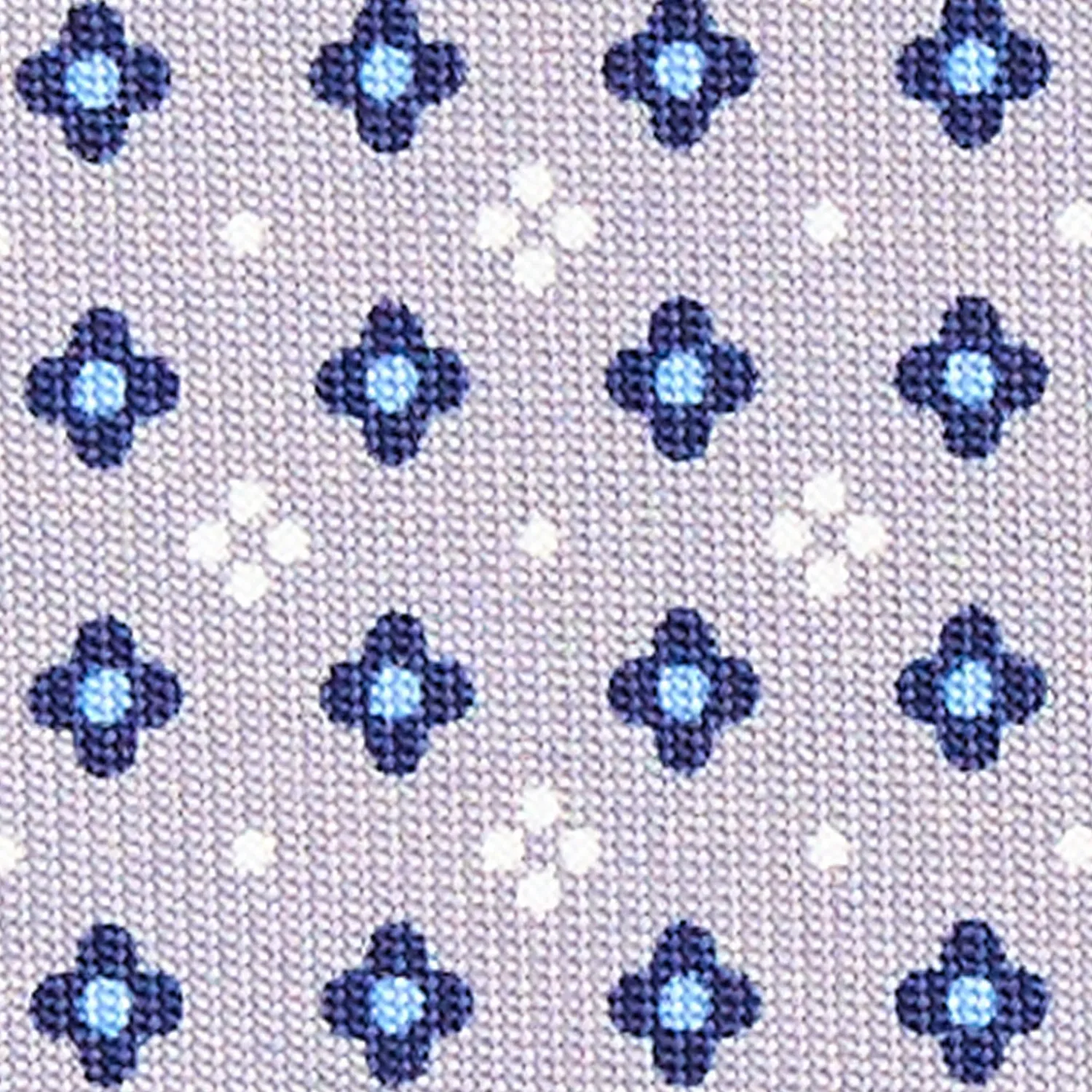 E.Marinella CRAVATTE|Cravatte In Seta Stampata|CRAVATTA SARTORIALE CLASSICA IN SETA GRIGIO CHIARO Microfantasia fiore