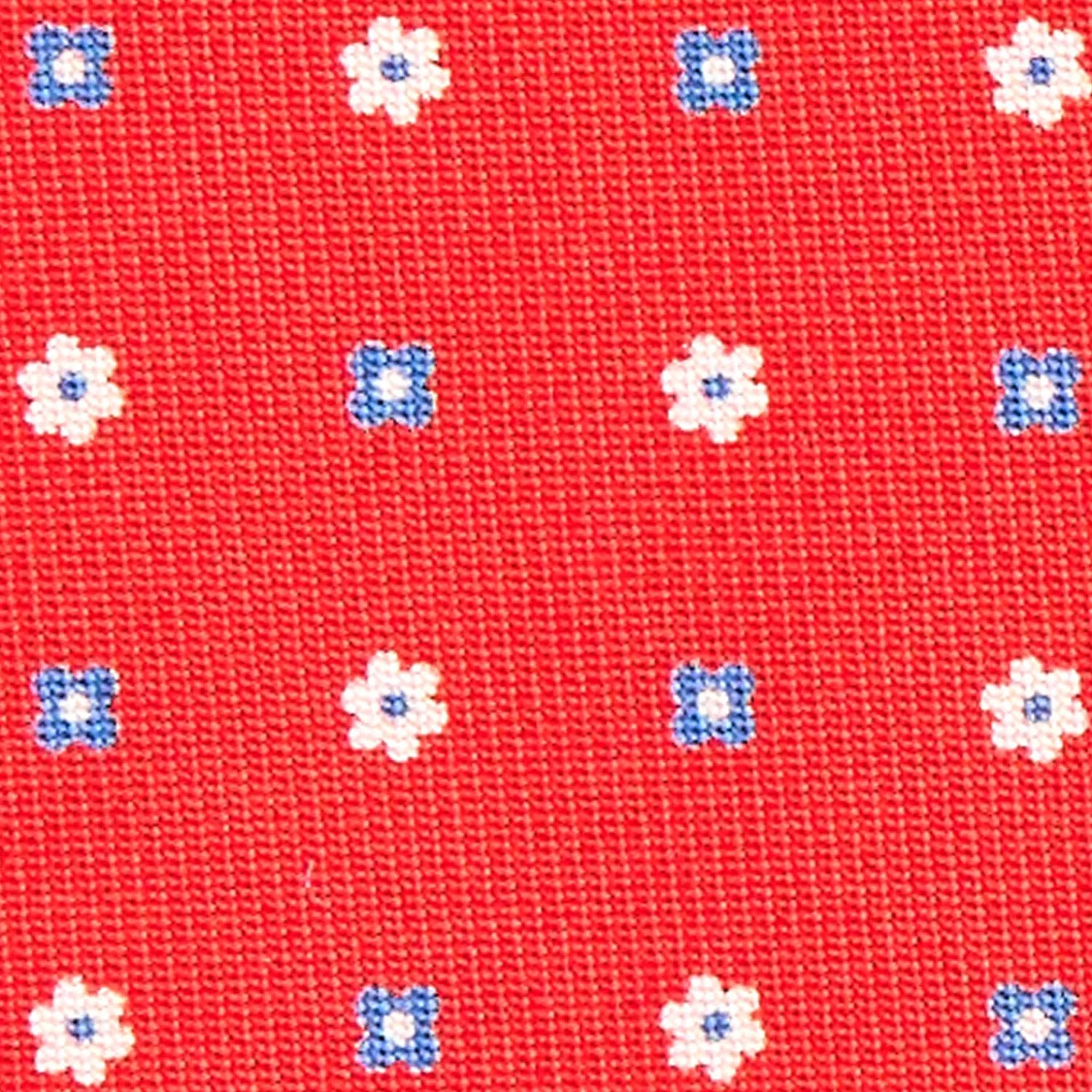 E.Marinella CRAVATTE|Cravatte In Seta Stampata|CRAVATTA SARTORIALE CLASSICA IN SETA ROSSA Microfantasia fiore