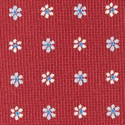 E.Marinella CRAVATTE|Cravatte In Seta Stampata|CRAVATTA SARTORIALE CLASSICA IN SETA BORDEAUX Microfantasia fiore