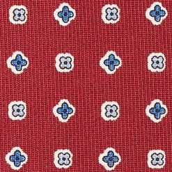 E.Marinella CRAVATTE|Cravatte In Seta Stampata|CRAVATTA SARTORIALE CLASSICA IN SETA BORDEAUX Microfantasia fiore