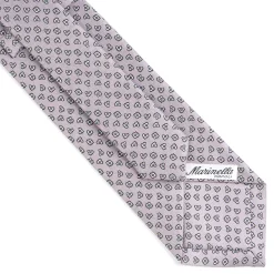 E.Marinella CRAVATTE|Cravatte In Seta Stampata|CRAVATTA SARTORIALE CLASSICA IN SETA GRIGIO CHIARO Microfantasia fiore