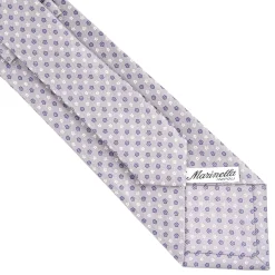 E.Marinella CRAVATTE|Cravatte In Seta Stampata|CRAVATTA SARTORIALE CLASSICA IN SETA GRIGIO CHIARO Microfantasia fiore