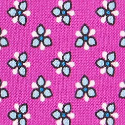 E.Marinella CRAVATTE|Cravatte In Seta Stampata|CRAVATTA SARTORIALE CLASSICA IN SETA FUCSIA Microfantasia fiore