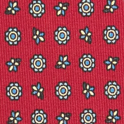 E.Marinella CRAVATTE|Cravatte In Seta Stampata|CRAVATTA SARTORIALE CLASSICA IN SETA BORDEAUX Microfantasia fiore
