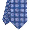 E.Marinella CRAVATTE|Cravatte In Seta Stampata|CRAVATTA SARTORIALE CLASSICA IN SETA BLU Microfantasia fiore